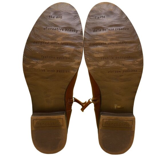 Franco Sarto Women’s Brown Leather Ankle Boots Side Zipper Size 8M - Picture 9 of 10